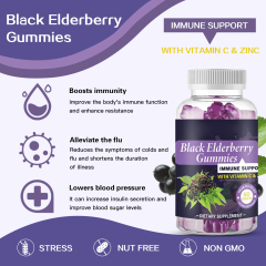Advanced Black Elderberry Gummies  Immune Booster Flu Relief Anti-Inflammatory & Heart Health