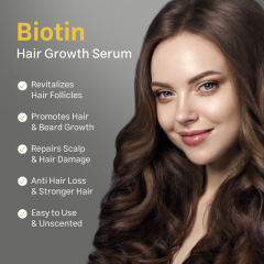 Customizable Hair Growth Essential Oil with Organic Peppermint Ginger Herbal Ingredients Vegan Nourishing and Logo Added