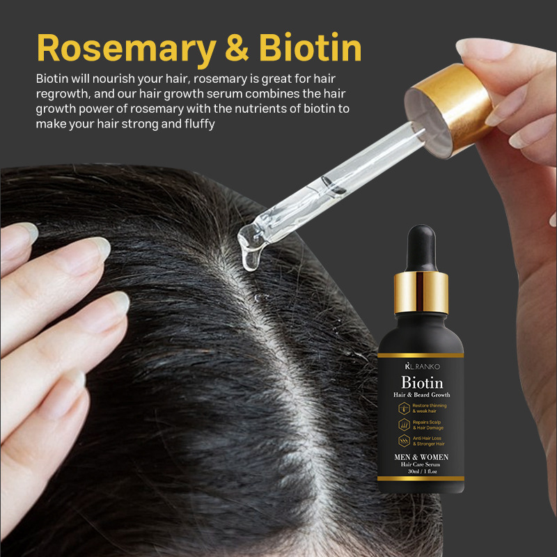 Customizable Hair Growth Essential Oil with Organic Peppermint Ginger Herbal Ingredients Vegan Nourishing and Logo Added