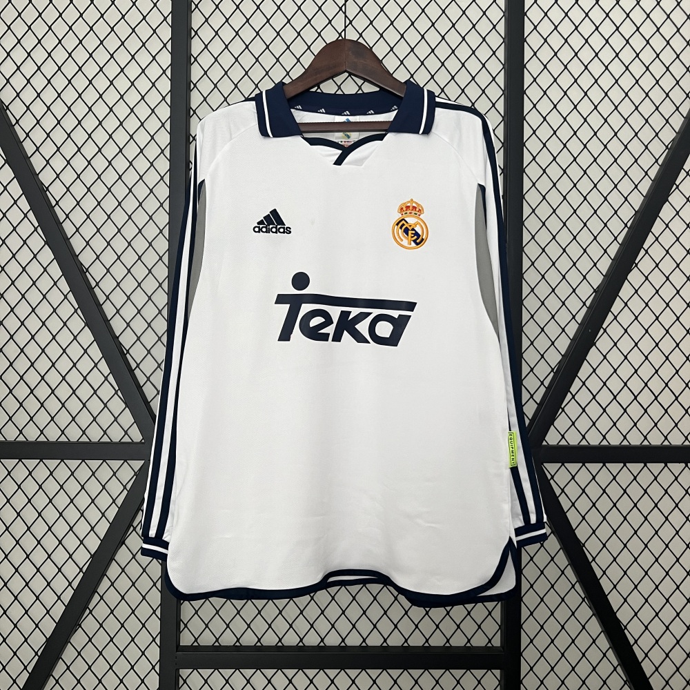 2000-2001Real Madrid home Long sleeve Retro jerseys