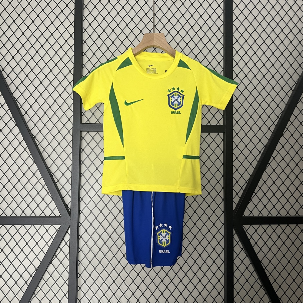 2002 Brazil home children's retro jerseys