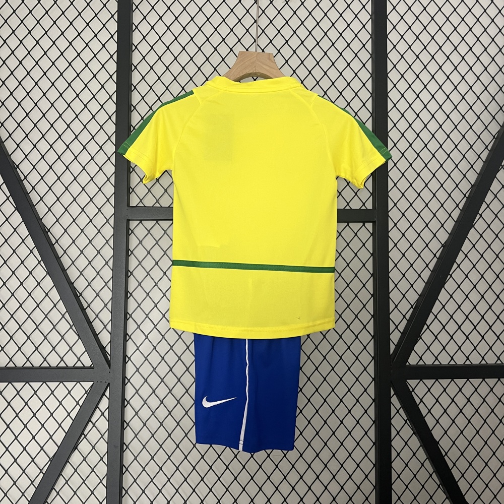 2002 Brazil home children's retro jerseys