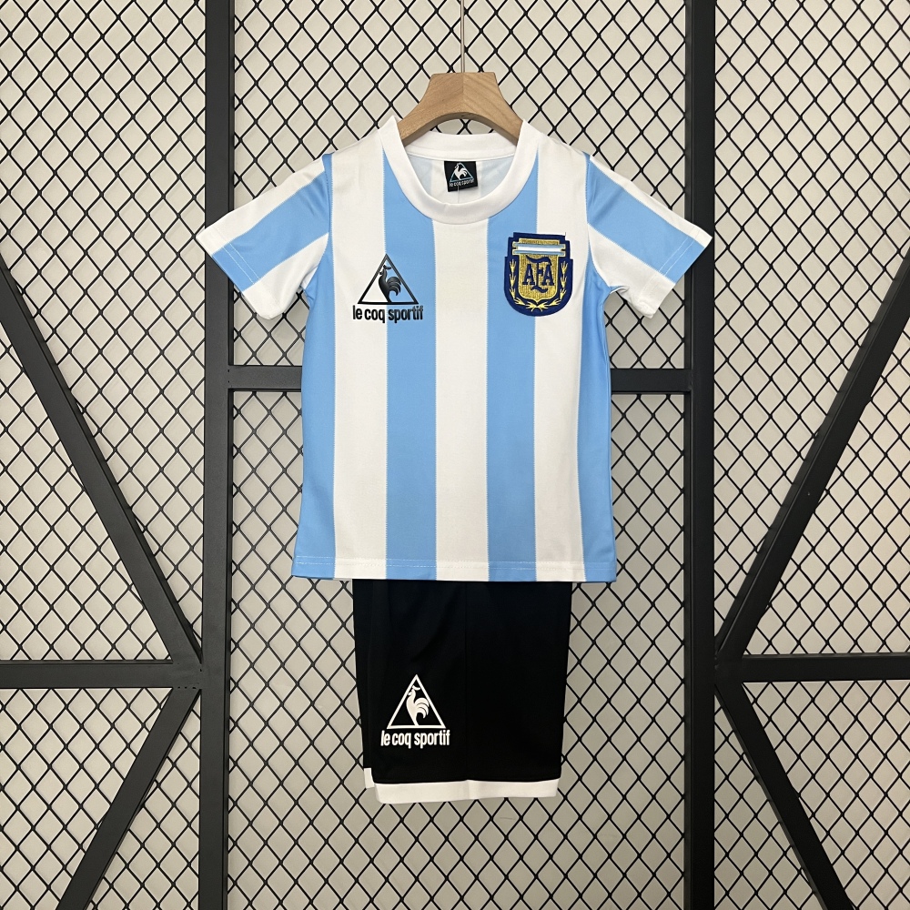 1986 Argentina  home children's retro jerseys