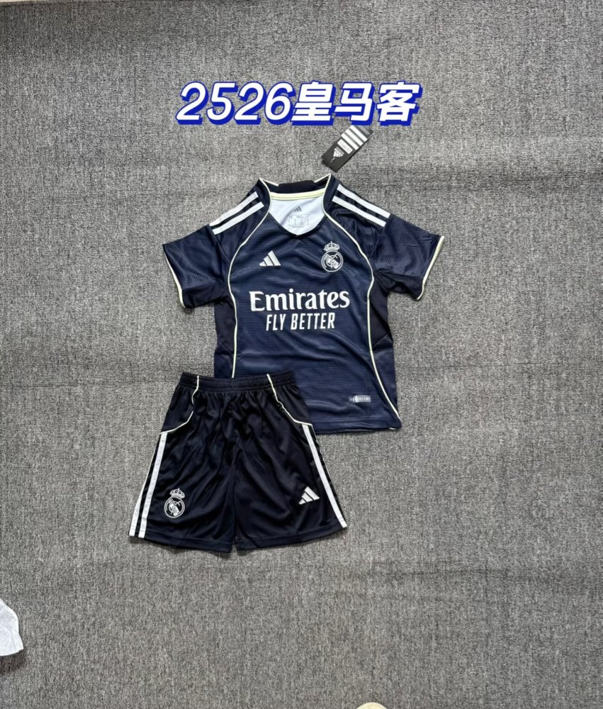 25-26 Real Madrid away game - Children's set - Fan version（25-26皇马客场-儿童套装）