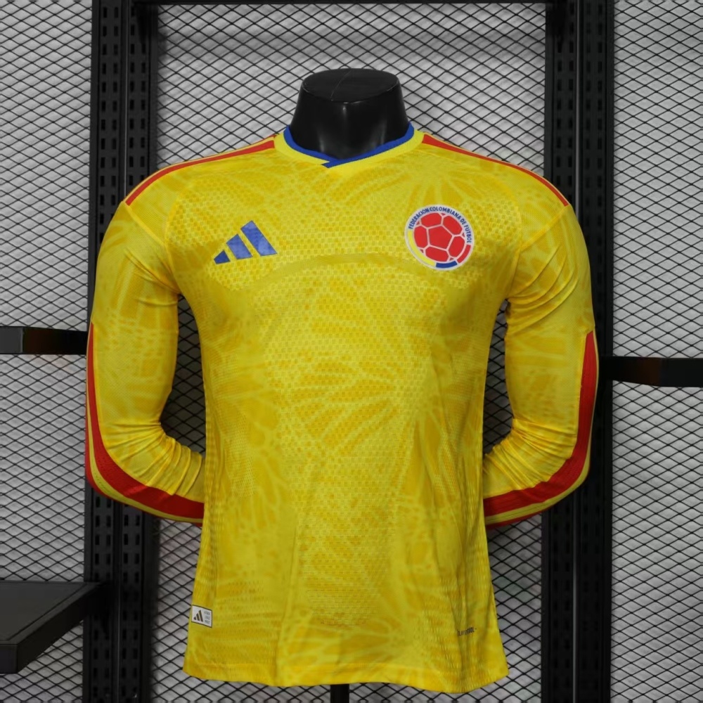 2026 World Cup Colombia home Long sleeves jersey - player version（2026世界杯哥伦比亚主场长袖-球员版）