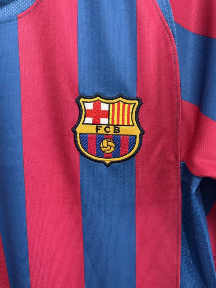 05-06 Barcelona home Long sleeve Retro jerseys La Liga version
