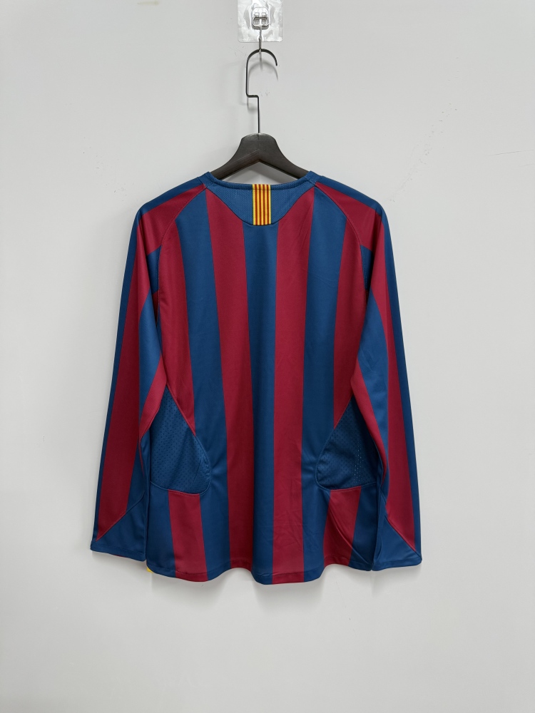05-06 Barcelona home Long sleeve Retro jerseys La Liga version