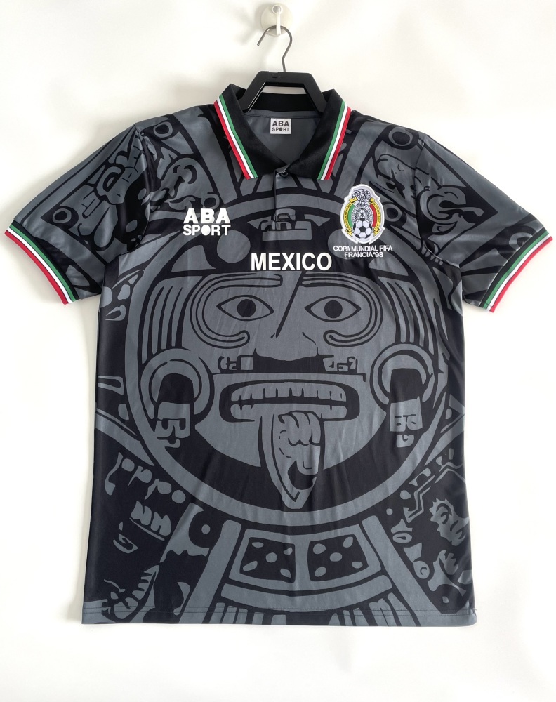 1998 Mexico away black Retro jerseys   (1998墨西哥黑色）