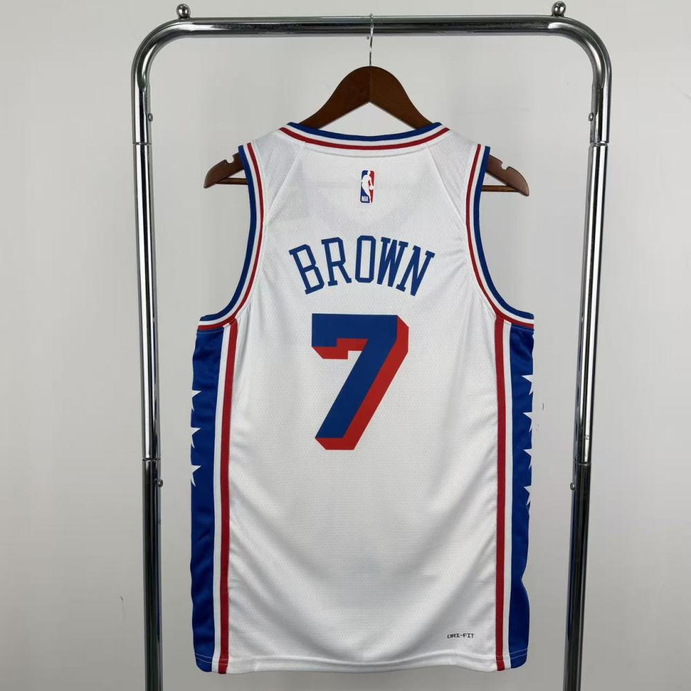 25-26 NBA 76ers White No. 7 Brown