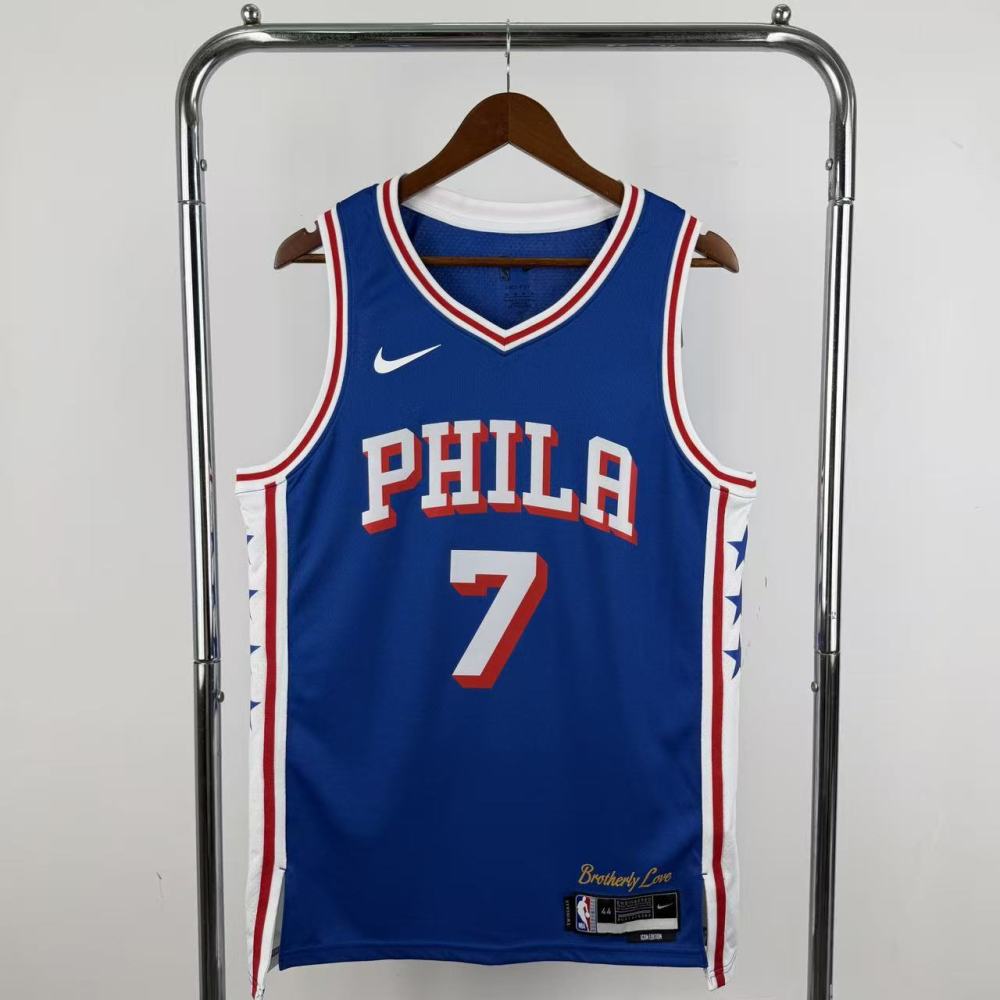 25-26 NBA 76ers Blue No. 7 Brown