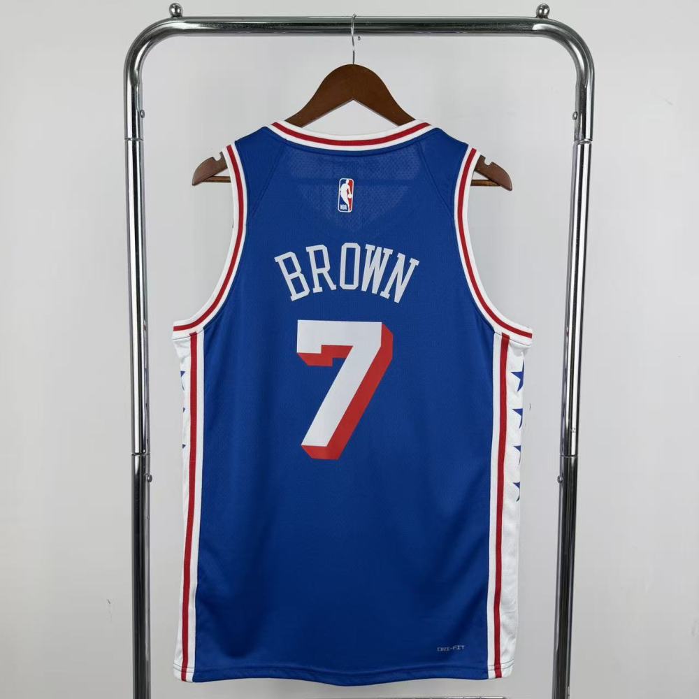 25-26 NBA 76ers Blue No. 7 Brown