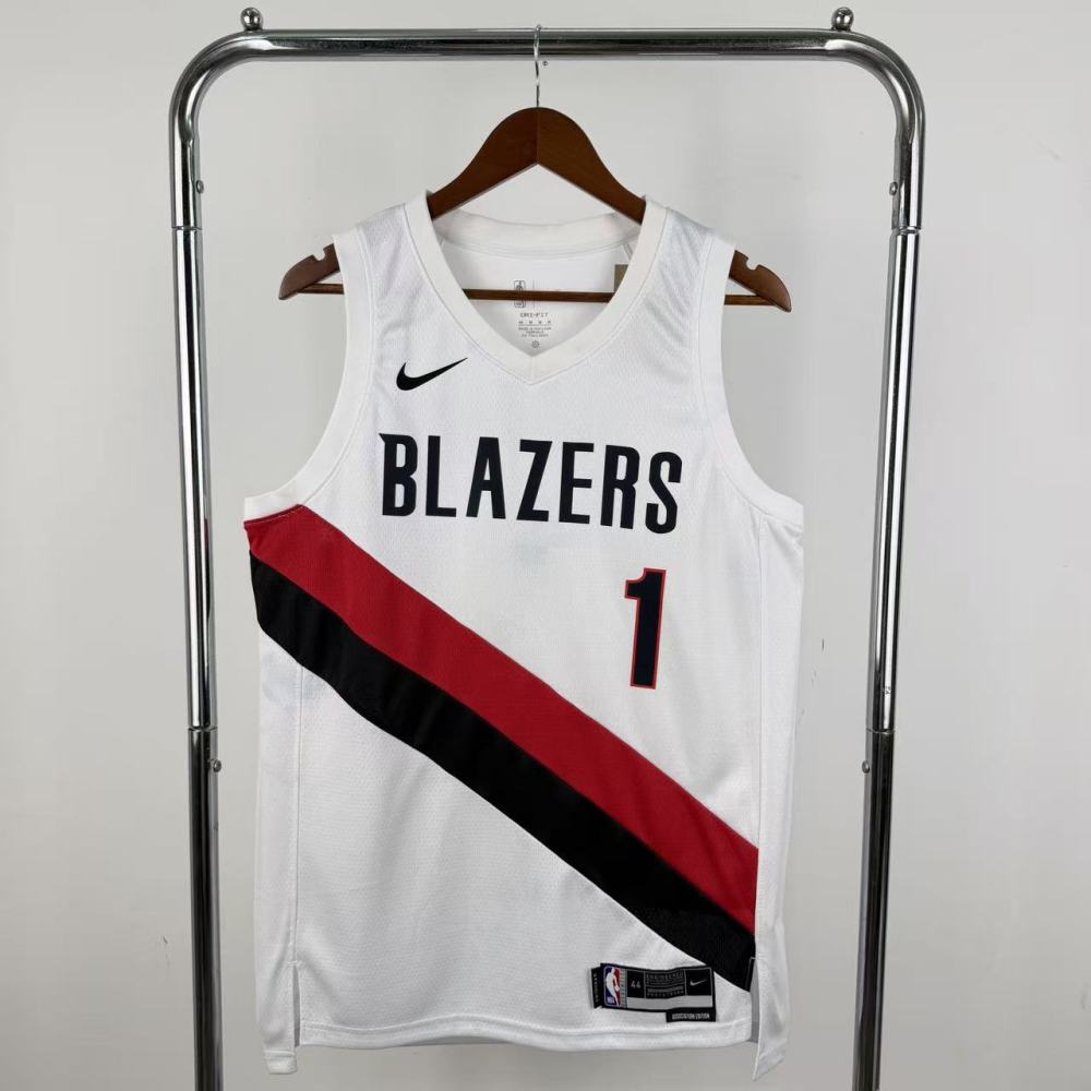 25-26 NBA Trail Blazers White No.1 Morant