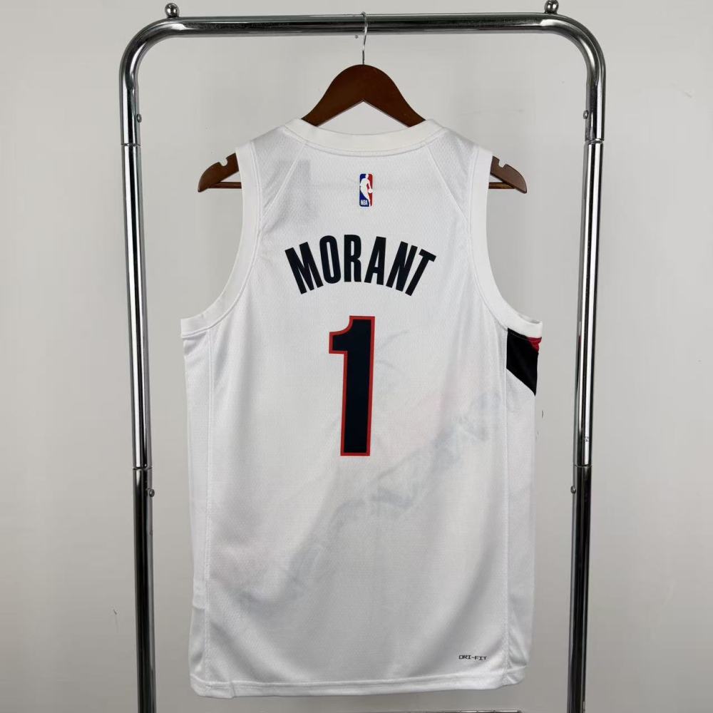 25-26 NBA Trail Blazers White No.1 Morant