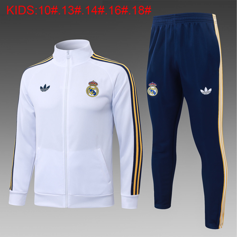 E26043 # 2627 Long Pull Real Madrid White (Clover) Children's Clothing