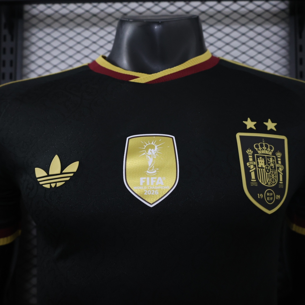 2026 Spain black two star champion edition player edition（2026西班牙黑色-两星-球员版-默认带金盾）