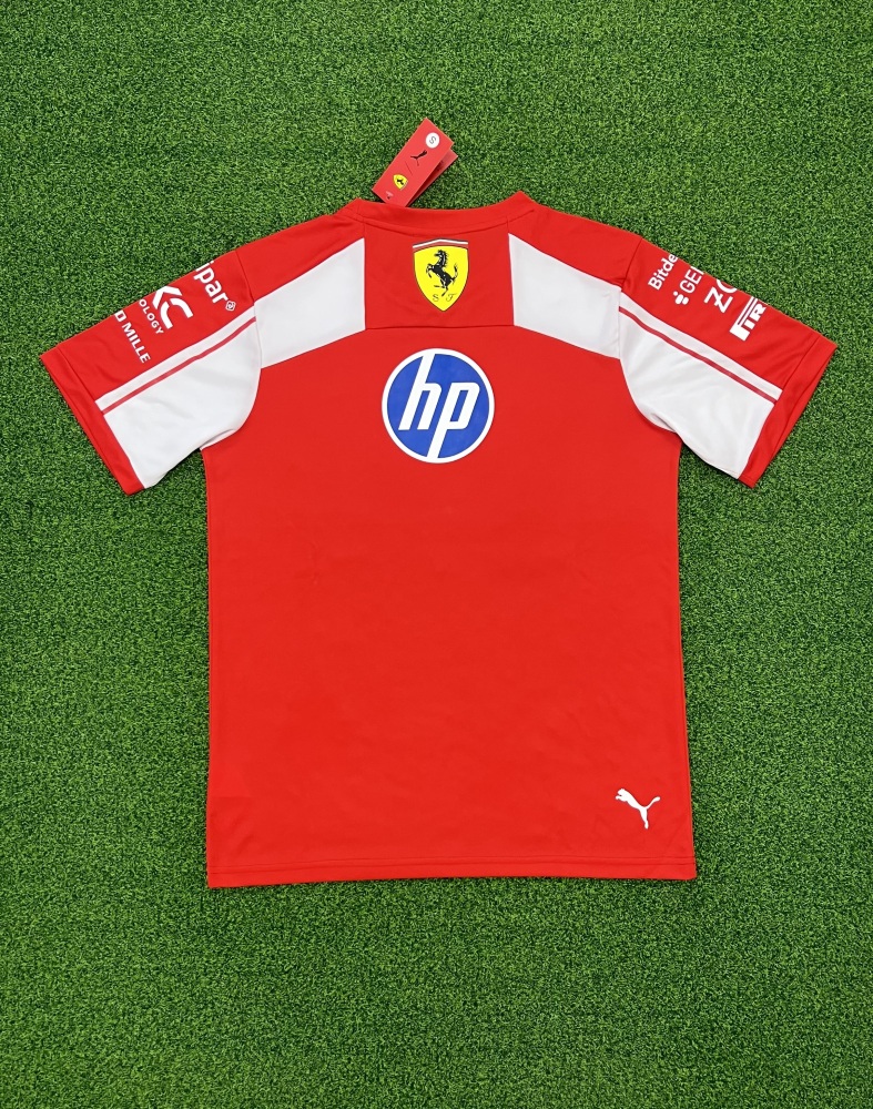 Ferrari round neck red and white F1 racing suit（法拉利圆领红白色-F1赛车服）