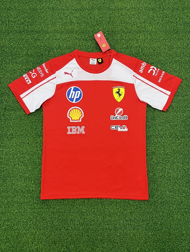 Ferrari round neck red and white F1 racing suit（法拉利圆领红白色-F1赛车服）
