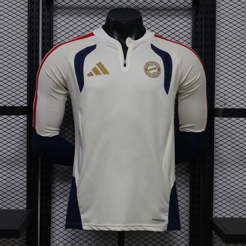 26-27 Bayern Munich player edition long sleeves training suit top（26-27拜仁半拉训练服球员版单上衣）