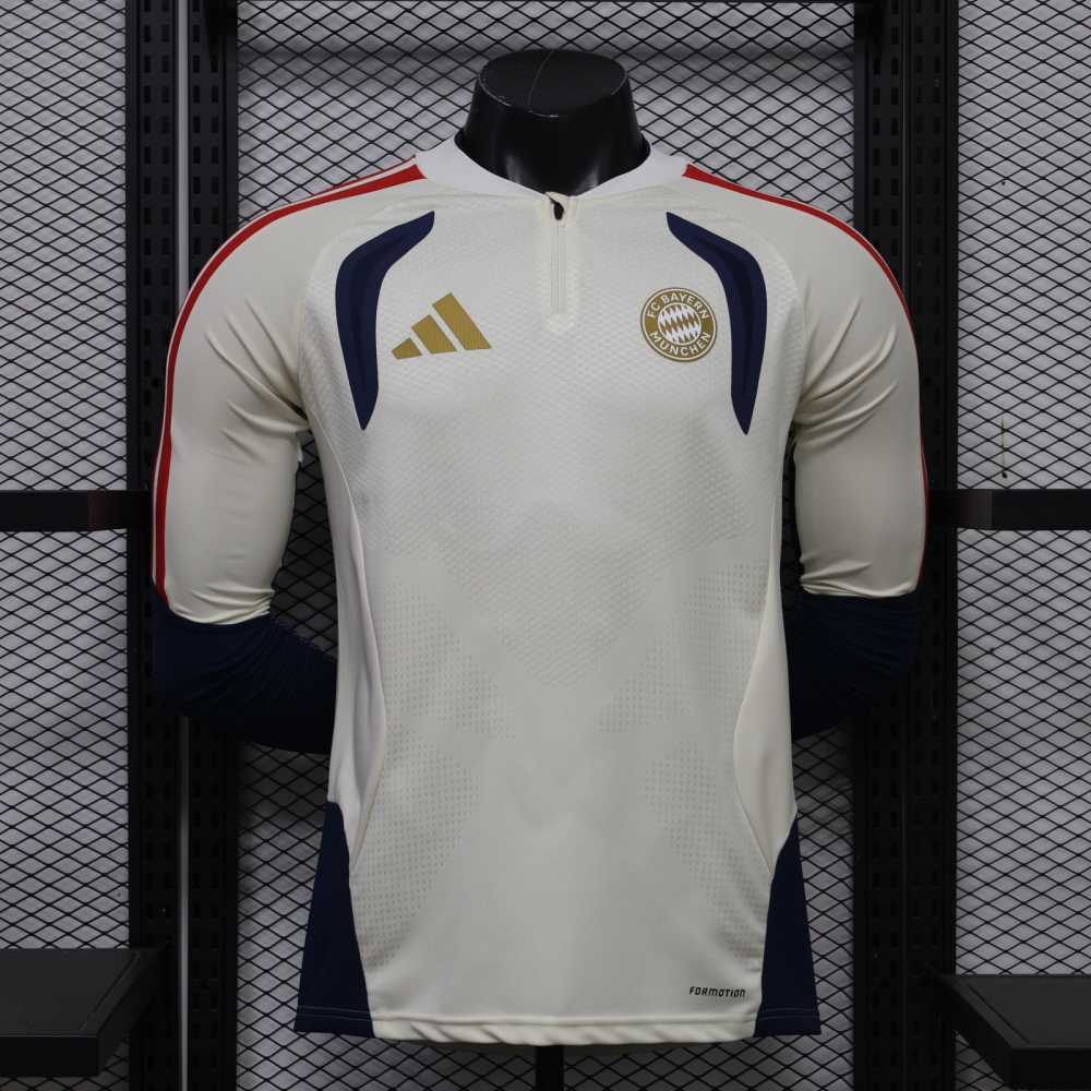 26-27 Bayern Munich player edition long sleeves training suit top（26-27拜仁半拉训练服球员版单上衣）