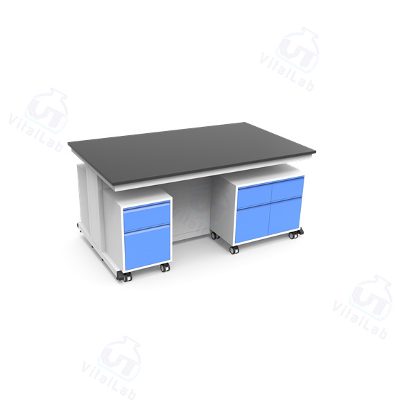 Banco de laboratorio móvil modular tipo C - Gabinete móvil con marco de acero fijo