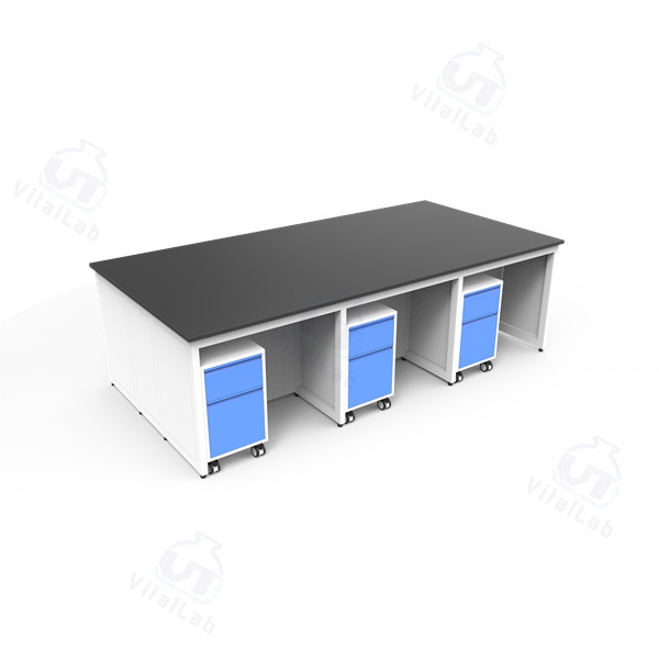 مقعد مختبر متنقل معياري من النوع H - خزانة متحركة بإطار فولاذي ثابت