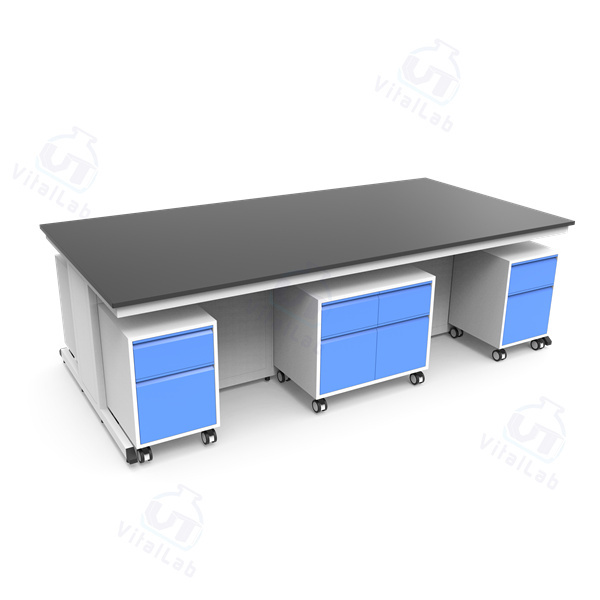 Banco de laboratorio móvil modular tipo C - Gabinete móvil con marco de acero fijo
