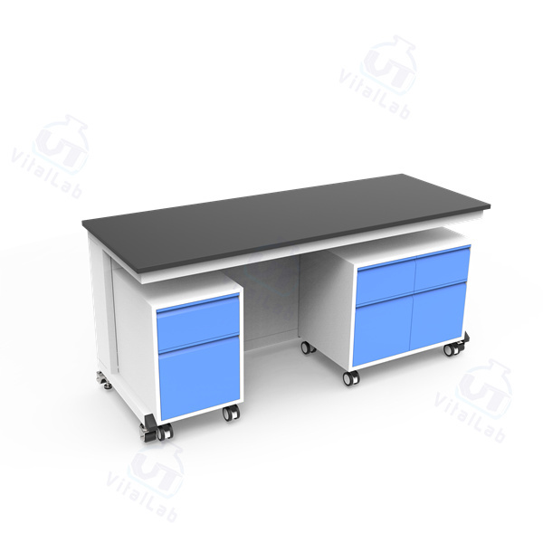 Banco de laboratorio móvil modular tipo C - Gabinete móvil con estructura de acero