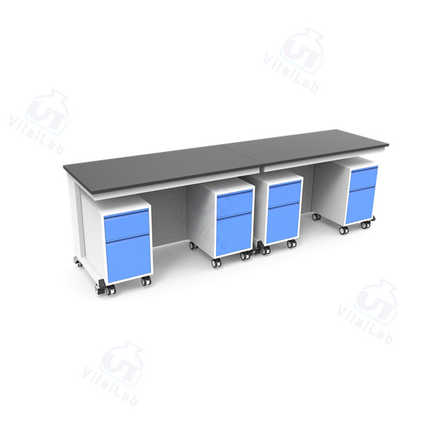Banco de laboratorio móvil modular tipo C - Gabinete móvil con estructura de acero