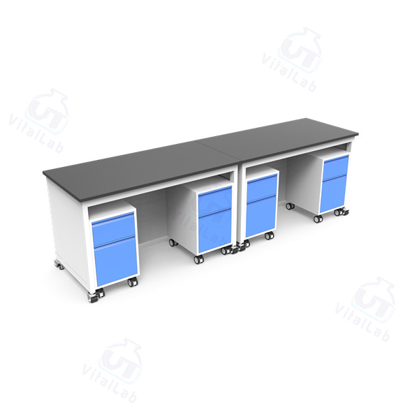 Banco de laboratorio móvil modular tipo H - Gabinete móvil con estructura de acero