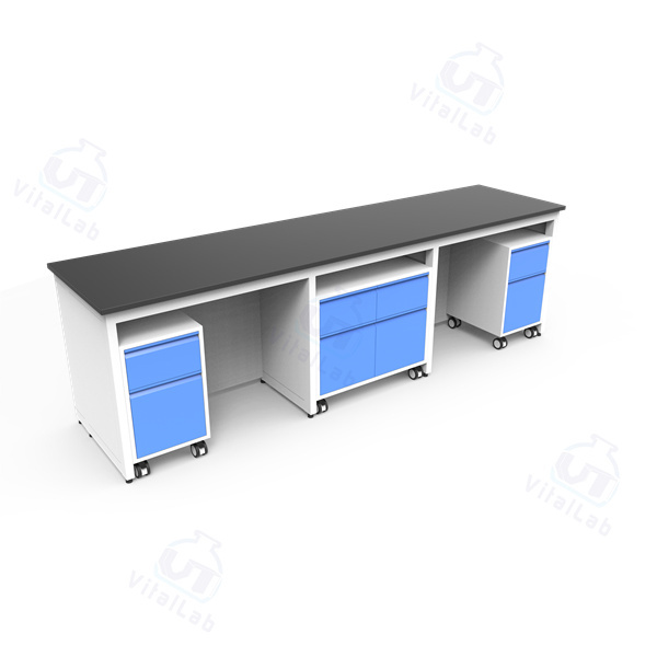 Modular Mobile Lab Bench H type - Fixed steel frame mobile cabinet