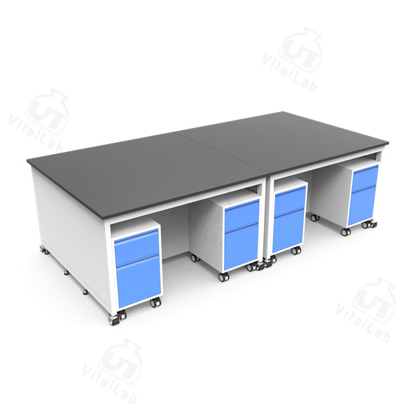 Banco de laboratorio móvil modular tipo H - Gabinete móvil con estructura de acero