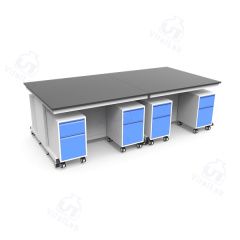 Banco de laboratorio móvil modular tipo C - Gabinete móvil con estructura de acero