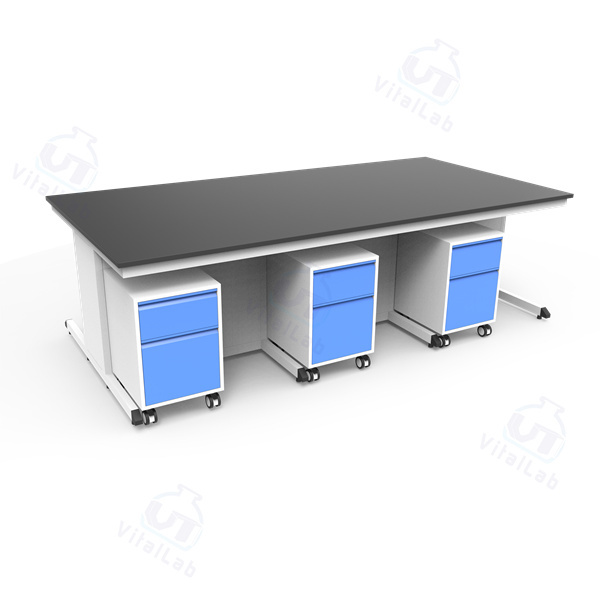 Banco de laboratorio móvil modular tipo C - Gabinete móvil con marco de acero fijo