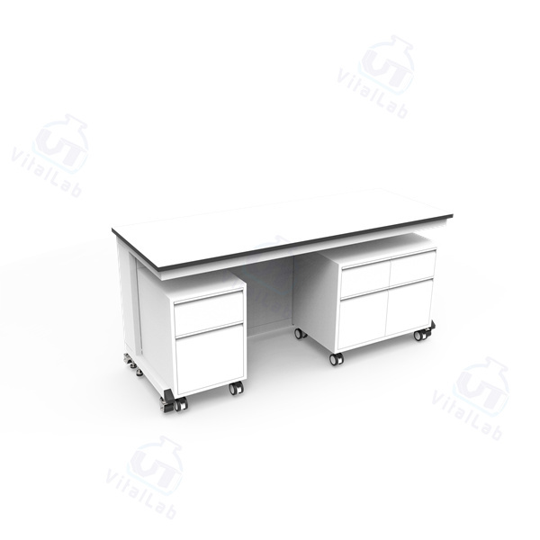 Banco de laboratorio móvil modular tipo C - Gabinete móvil con estructura de acero