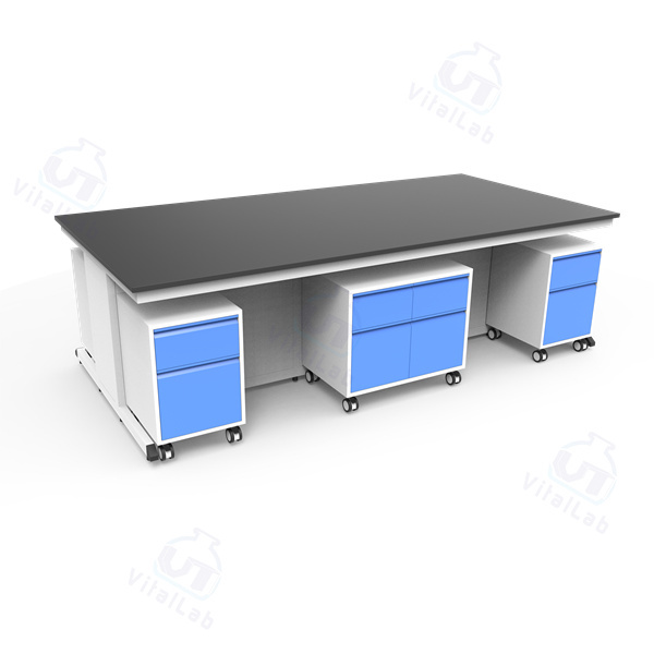 Banco de laboratorio móvil modular tipo C - Gabinete móvil con marco de acero fijo