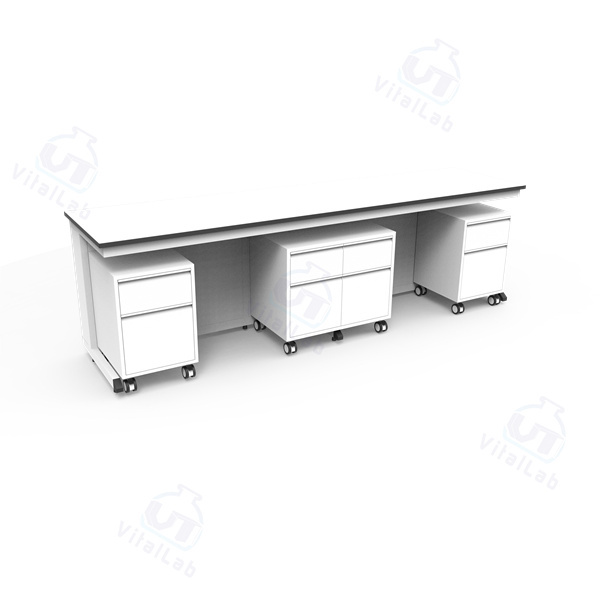 Modular Mobile Lab Bench C type - Fixed steel frame mobile cabinet