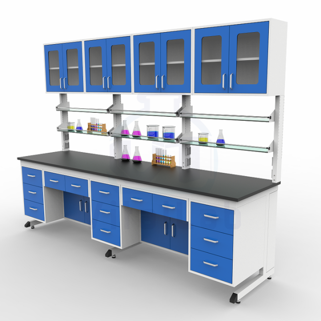 Lab Bench Epoxy Resin Worktop Chemical Resistant Steel Frame Lab Table