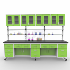 Laboratory Workbench with Cupboard Steel Frame Storage Lab Table