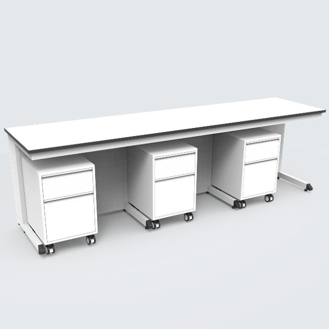 Customized Color C Frame Lab Workstation With Wheel for School Use