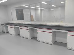 Modern Metal Wet Chemical Laboratory Furniture Island Wall Bench Socket Water Fittings Dyeing Lab Cabinets Factory Workshop Use