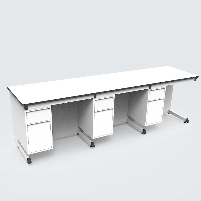 Heavy Duty Suspend C Frame Lab Workbench With Water Sink and Rack Lab Bench With Upper Open Shelf For Hospital