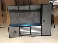 Heavy-Duty Multifunctional Metal Tool Cabinet with Wheels for Home Garage Workshop Repair Shop Parts Storage