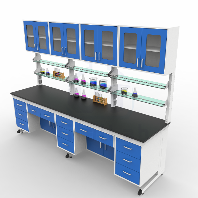Lab Bench Epoxy Resin Worktop Chemical Resistant Steel Frame Lab Table