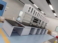 Modern Metal Lab Cabinet LED Light Epoxy Powder Coated Finish Lab Island Bench Water Sink for Hospital Dental University Use