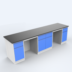 Customized VitalLab Modern Metal Workbench Epoxy Powder Coating Phenolic Resin Worktop 4 Drawers Silence Doors Water Laboratory