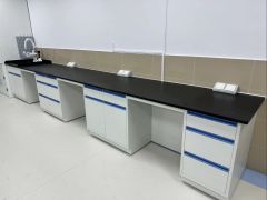 Mobile Modular Benches Industrial Workbenches with Cabinets Modern Metal Design Specialized Medical Lab Furniture