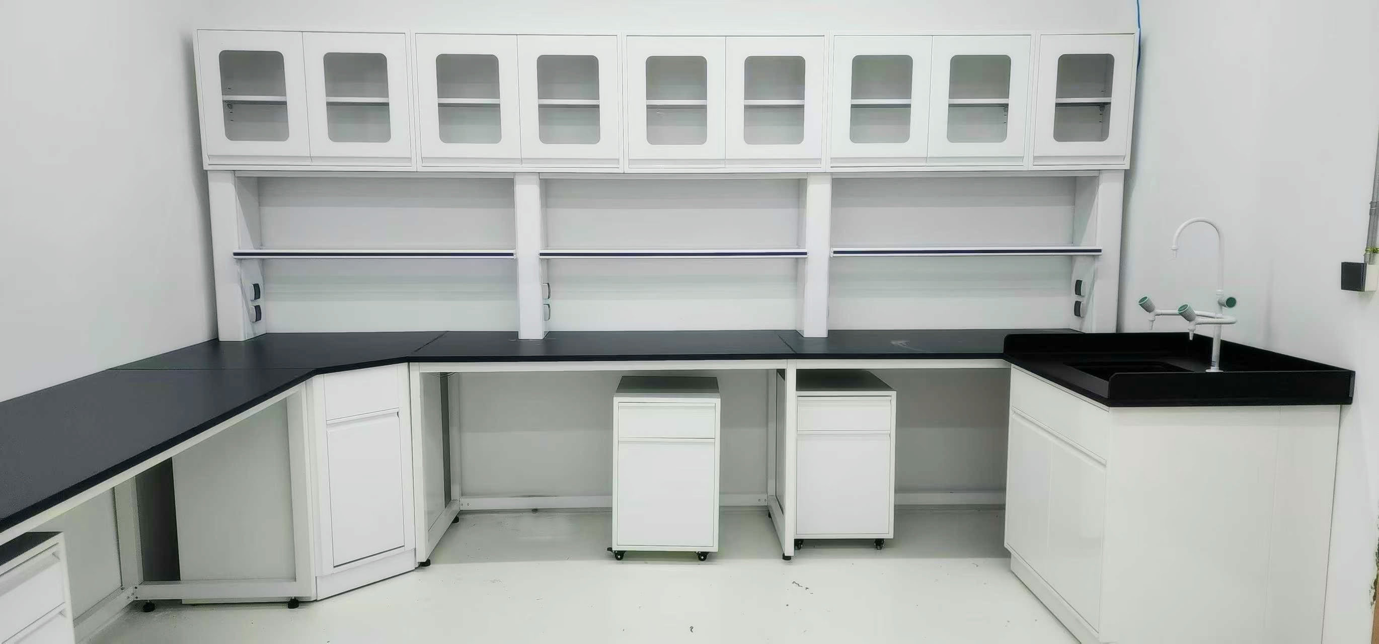 Mobile Lab Bench with Locking Casters Modular Steel Laboratory Workstation