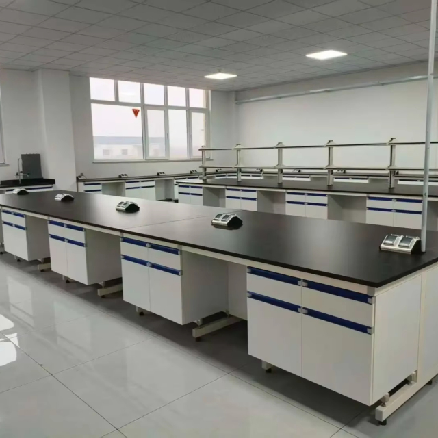 Modern Metal Laboratory Furniture Phenolic Resin Countertop Lab Bench with Cabinet for School Lab