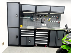 Heavy-Duty Multifunctional Metal Tool Cabinet with Wheels for Home Garage Workshop Repair Shop Parts Storage