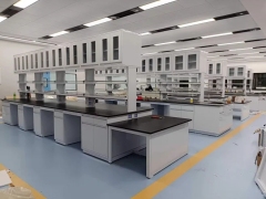 Modern Metal Lab Cabinet LED Light Epoxy Powder Coated Finish Lab Island Bench Water Sink for Hospital Dental University Use